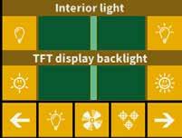 20 19. ADJUSTING THE LIGHTING Select Settings screen. on the LCD Select the light control icon by touching the light bulb button.