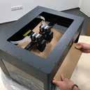 Place the CraftBot 3D printer on a stable and even surface with sufficient space around. 10. Remove the cardboard panel fixing the two heads inside the printer. ASSEMBLING THE CRAFTBOT PRINTER 1.
