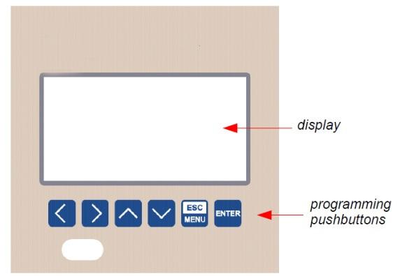 5. FRONT PANEL DESCRIPTION User manual for Data Logger and cooperating software Key designation and functions Symbols used in the manual: [ESC/MENU] and Functions: go to main menu (press and hold by