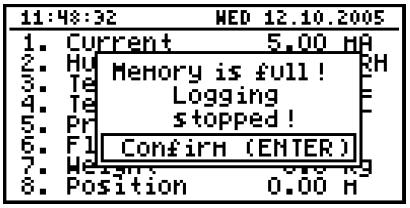 3 "Logging setup" menu This menu contains options defining the recording method and recorded channels: Write - this option defines the behaviour of the unit after writing all available memory with