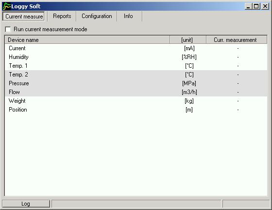3. Using the program Upon application startup the Current measure menu is displayed (Fig. 3.1)