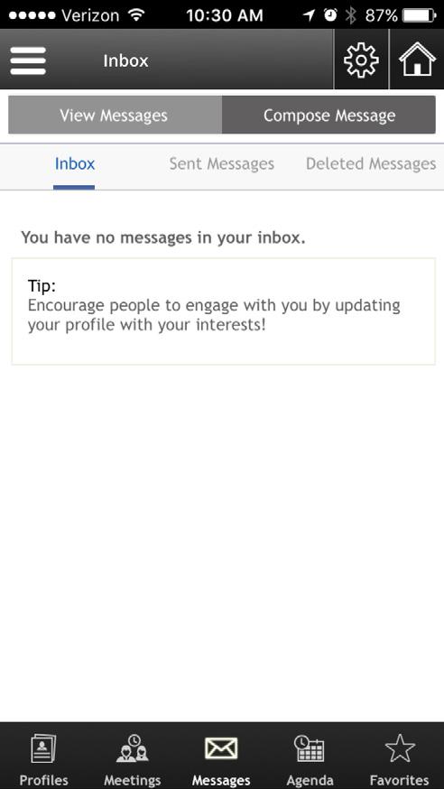 SENDING A MESSAGE Messages from within the app and web portal act as a typical email inbox would.
