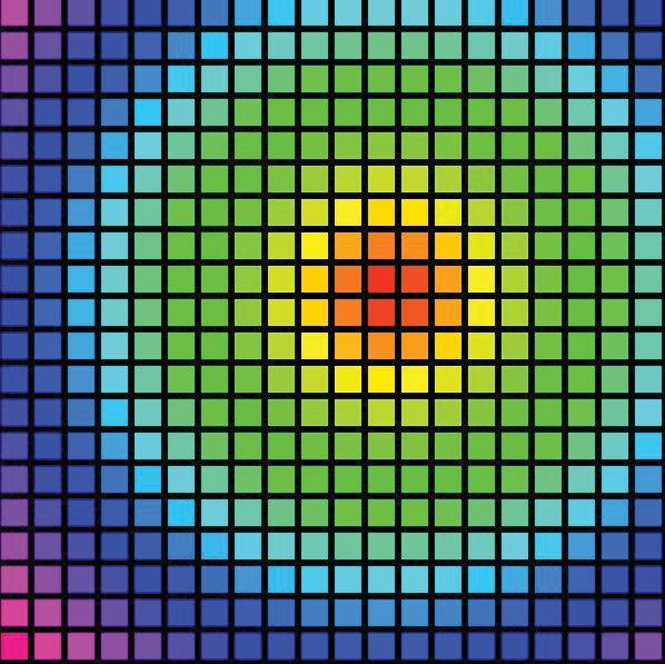 colorgrid.pyde rectmode(center) u colormode(hsb) #set background black background(0) translate(20,20) for x in range(30): for y in range(30): d = dist(30*x,30*y,mousex,mousey) fill(0.