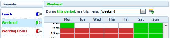period: o Click the [Schedule] tab o Click to select the Period you want to use the new menu (e.g.