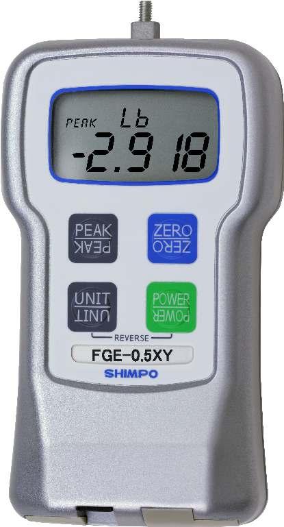 Series FGE-XY Force Gauges Operation Manual NIDEC-SHIMPO INSTRUMENTS Do not operate or store instrument in the following locations: Explosive areas, near water, oil, dust or chemicals; areas where