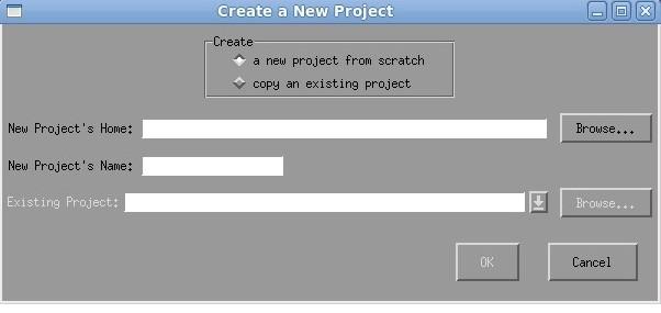 Set the Project s Home to the desired directory (your choice) by Browse... button. 4. Set the Projects Name to a desired name (your choice).