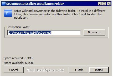 scconnect Administration and User Guide 5. Click Install. The installer will remove any previous version, then install the new version. All of your connections and shares will be preserved.