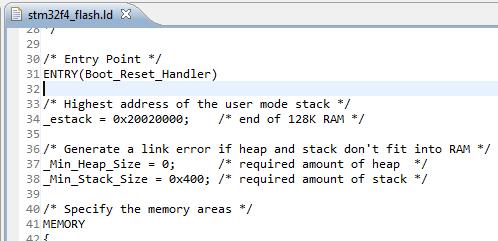 For instance the entry point for the bootloader will be the Reset_Handler function by default.