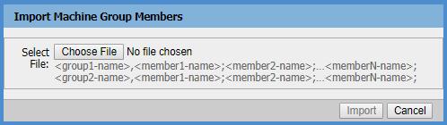 Instead of adding a new Machine or User Group one at a time, groups can also be imported. To import groups: 1. Go to Inventory > Machines or Inventory > Users and select Groups. 2.