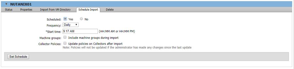 Virtual Machine Statistics Import: This option allows you to specify importing statistics for all virtual machines, only the ones with a CID Key installed, only the ones that match a specific naming