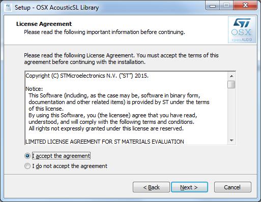 The first step is to accept the License Agreement: Figure 6: License Agreement Then the procedure details