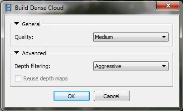 STEP 4: Build the Dense Cloud After finishing the processing of the Sparse Cloud, the next stage is to build the Dense Cloud.
