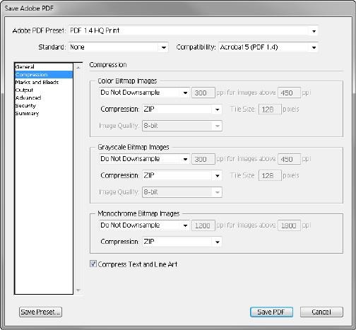 Saving Raster Data Raster data that are included in PDF files can be compressed as well as converted into lower resolutions.