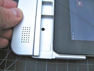 A camera port allows the ipad s back-mounted camera to be used.