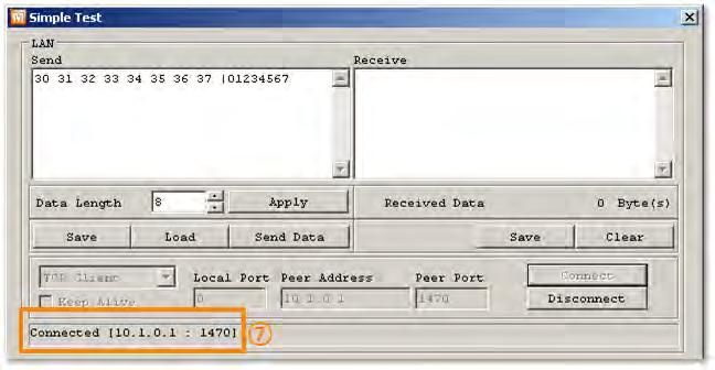 Confirm the TCP Connection and COM port status Fig 2-5 TCP