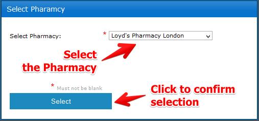 3.4 Select current Pharmacy Once the PPP documents have been accepted, a pop-up window is displayed to