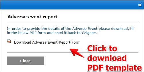 10.2 Adverse Event Report On the Adverse Event pop-up