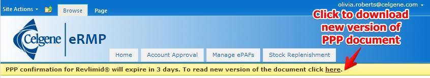 11.1 PPP due soon notification Whenever a new version of the PPP document is
