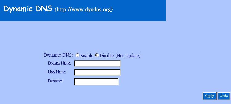 3.2.7 Dynamic DNS 3.2.7.1 Enable / Disable Dynamic DNS: Select Enable or Disable to start or stop the Dynamic DNS mechanism. ISP will dynamically allocate an IP address for the camera/router.