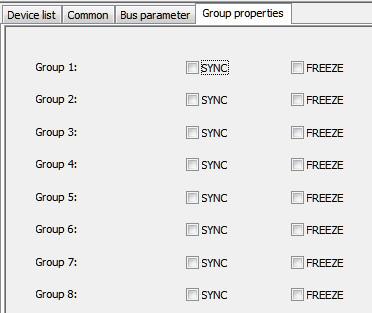 SYNC and FREEZE Settings SYNC transfers the previous output value in data_exchange. The following output data will be stored but not transferred until the next SYNC command or UNSYNC command.