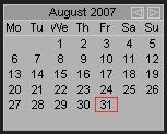 3.2 Calendar 3.3 Playback control panel This panel is used to control the movie playback. The calendar is used for fast searching for the specific date.