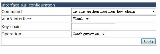 you can configure the RIP interface via different command include ip rip authentication key-chain, ip rip