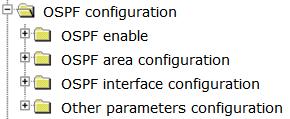 1 OSPF enable. Choose Route configuration > OSPF configuration > OSPF enable, and the following page appears.