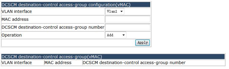 configuration(vmac), and the following page appears. You can add or remove DCSCM Source-control access-group(vmac).