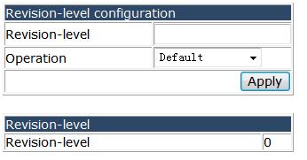 Choose Spanning- tree configuration > Spanning-tree field configuration > Revision-level configuration, and