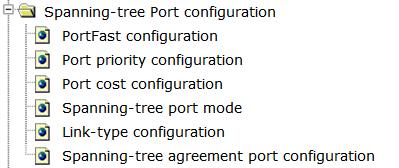Choose Spanning- tree configuration > Spanning-tree Port configuration, and the following page appears.
