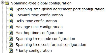 4.23.3 Spanning-tree global configuration. Choose Spanning- tree configuration > Spanning-tree global configuration, and the following page appears.