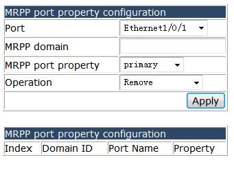 domain, and set the port property to primary or secondary. 4.24.3 MRPP domain configuration.
