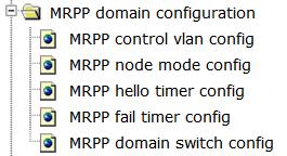 there are "MRPP control vlan config", "MRPP node mode config", "MRPP hello timer config",