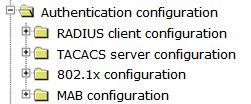 Choose Authentication configuration > RADIUS client configuration, and the following page appears.