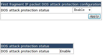 protection configuration, and the following page appears.