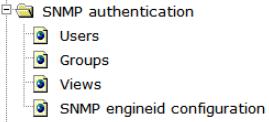there are "Users", "Groups", "show, SNMP engineid configuration", configuration web pages. 4.1.2.1.1 Users.