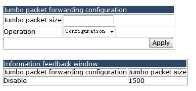you can design the LED to open or close at the time you configured. 4.3.13 Jumbo packet forwarding configuration.