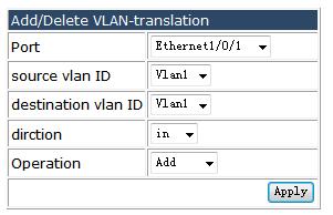 4.5.3.3 VLAN-translation miss drop configuration. Choose VLAN configuration > VLAN-translation configuration > VLAN-translation miss drop configuration, and the following page appears.