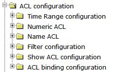 Choose ACL configuration, and the following page appears.