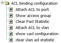 Choose ACL configuration > ACL binding configuration, and the following page appears.