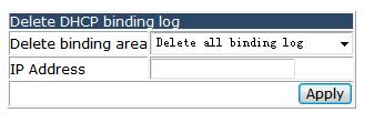 4.12.4.1 Delete record. Choose DHCP configuration > DHCP debugging > Delete record, and the following page appears.