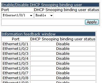 4.13.2.3 Enable/Disable DHCP Snooping trust.