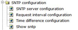 you can show the DHCP Snooping information for one port or all ports. 4.14 SNTP configuration. Choose SNTP configuration, and the following page appears.