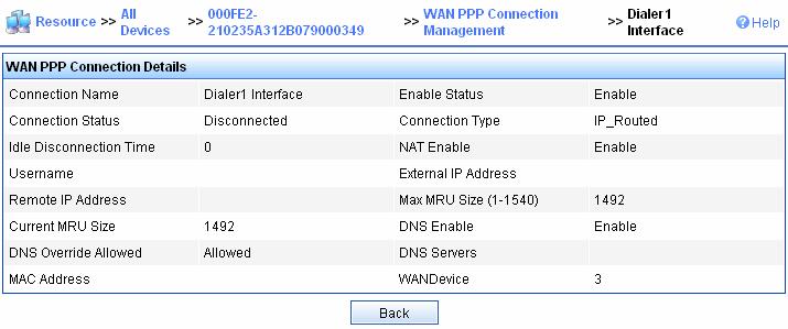 Figure 44 WAN PPP Connection Management Figure 45 WAN PPP Connection Details WAN DSL link configuration imc BIMS allows you to