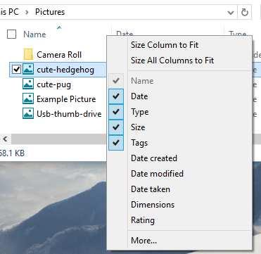 Details view lets you find out all kinds of information about files on your computer. Figure 12.1 shows a folder open in details view in File Explorer. Figure 12.1 Details view In figure 12.