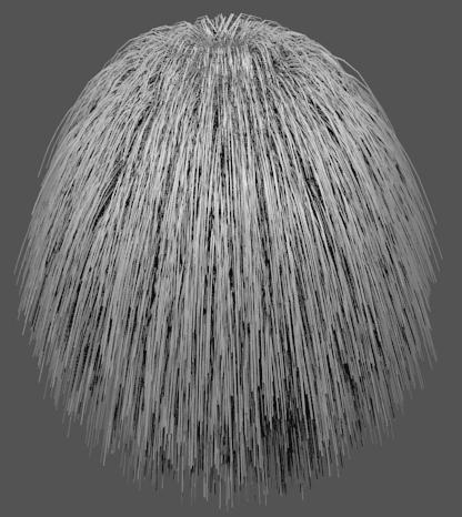 This will fill in the sphere and give more strands without adding more particle hairs to calculate.