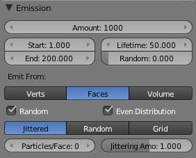 Chapter Blender Interface Chapter 114The Particle Systems & Interactions Particle Panel Basics Some of the panel basic settings are explained below: When adding a particle effect to a mesh, think of