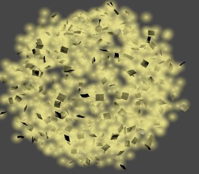 It's a nice start, but needs some work to look more believable. Now it's time to move back to the Particles settings panel.