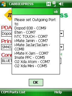 Section - Connection Settings COM Ports Before the binding of the WOOSIM Porti thermal printer is complete, you will need to adjust COM Port settings for the device to communicate with the printer.