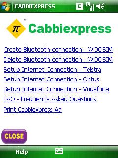Help Section - Starting with Cabbiexpress There is an electronic help section located on the Cabbiexpress program for your referral should you not have this instruction booklet with you.